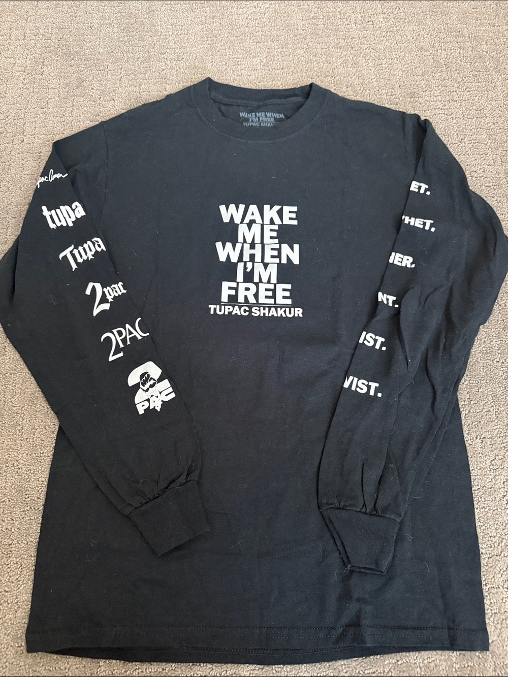 Tupac Black Long Sleeve Size Small